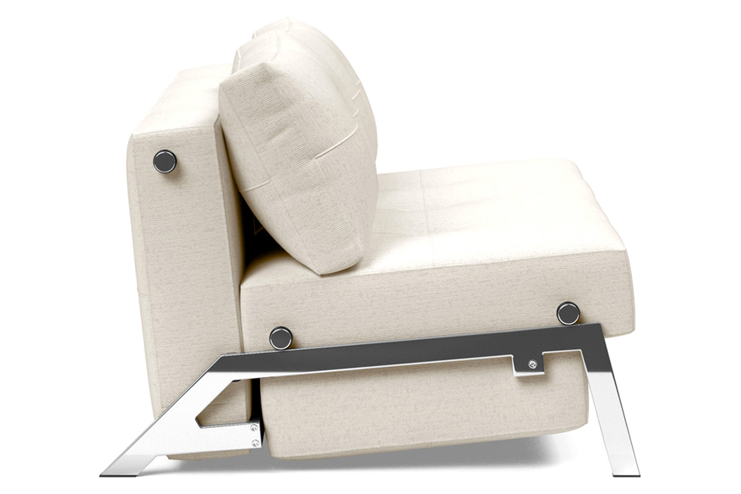 Innovation Living Cubed Queen Size Sofa Bed with Chrome Legs - 531 Bouclé Off White