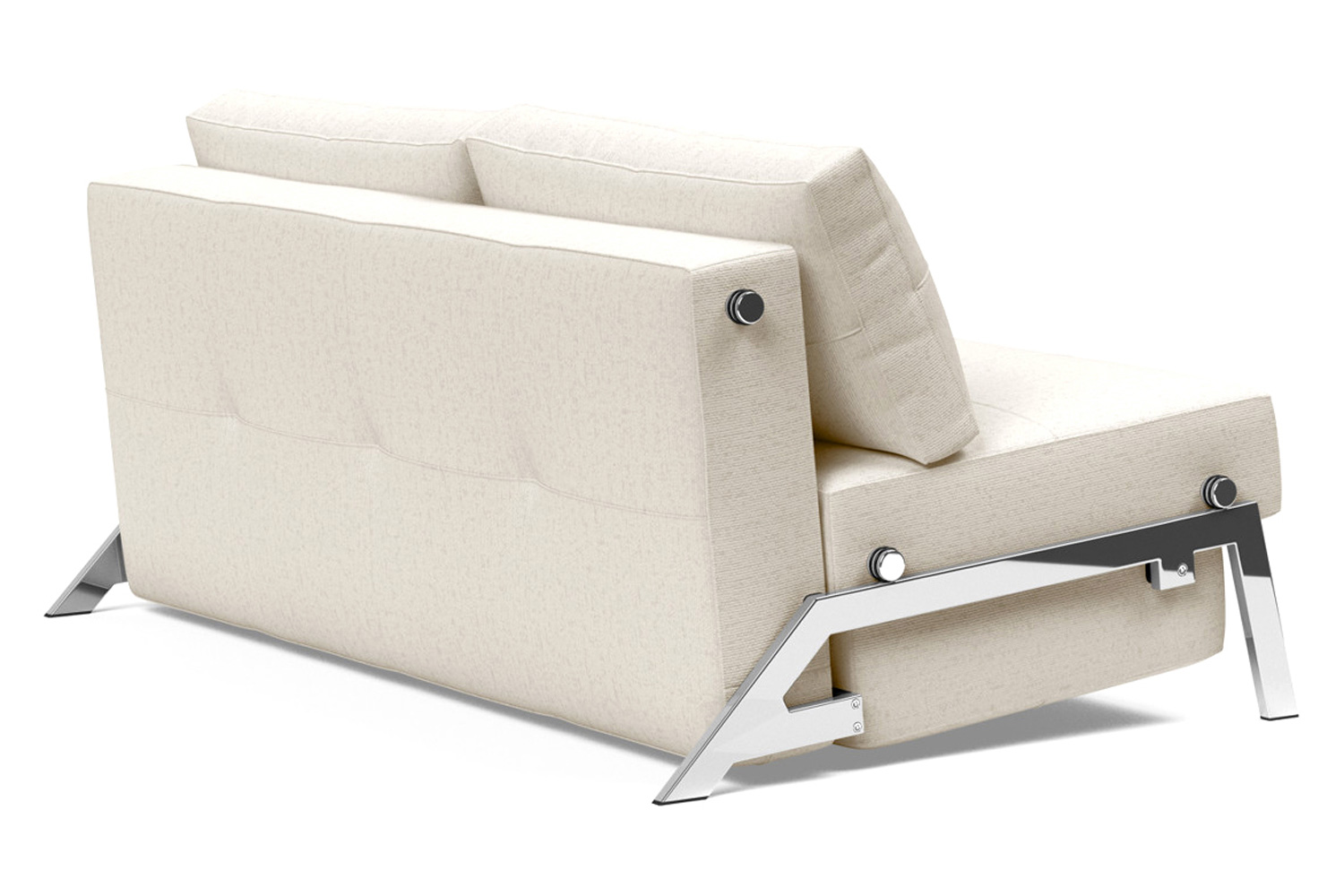 Innovation Living Cubed Queen Size Sofa Bed with Chrome Legs - 531 Bouclé Off White