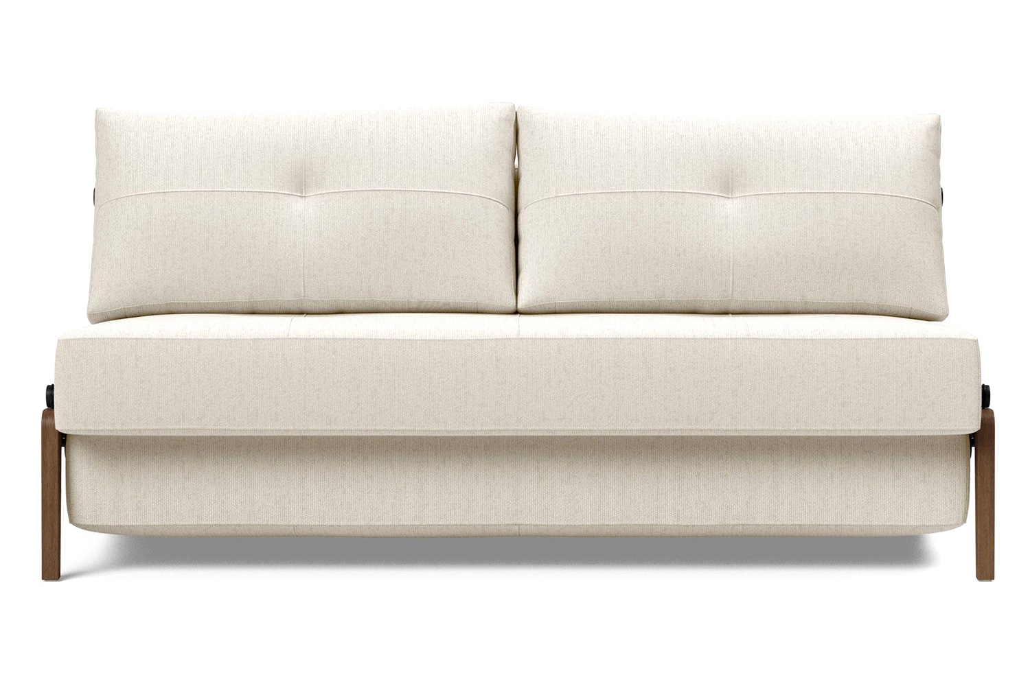 Innovation Living Cubed Queen Size Sofa Bed with Dark Wood Legs - 531 Bouclé Off White