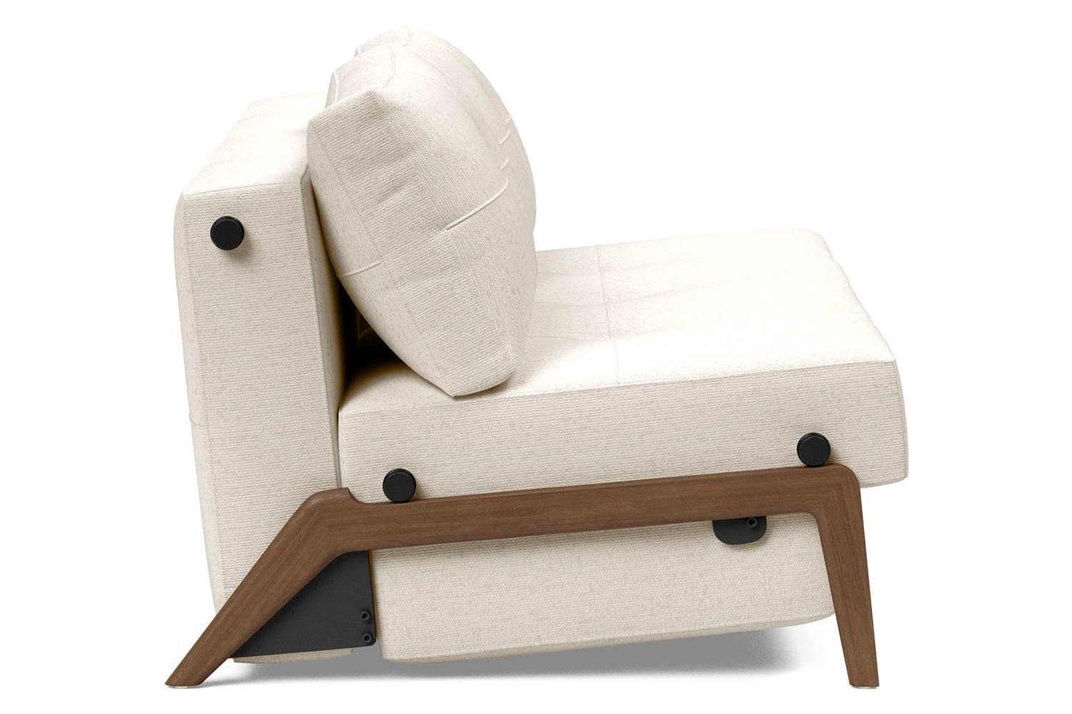 Innovation Living Cubed Queen Size Sofa Bed with Dark Wood Legs - 531 Bouclé Off White