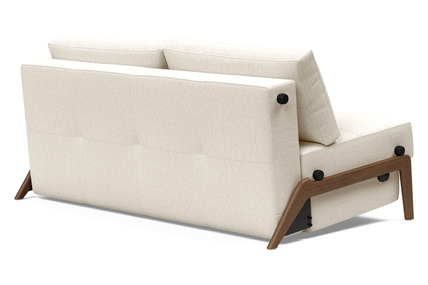 Innovation Living Cubed Queen Size Sofa Bed with Dark Wood Legs - 531 Bouclé Off White