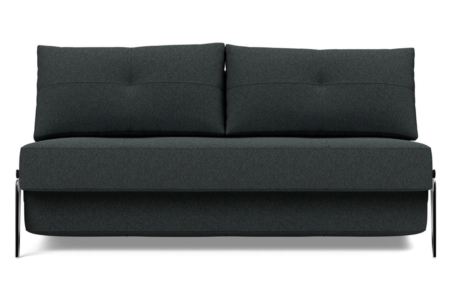Innovation Living Cubed Queen Size Sofa Bed with Alu Legs - 534 Bouclé Black Raven