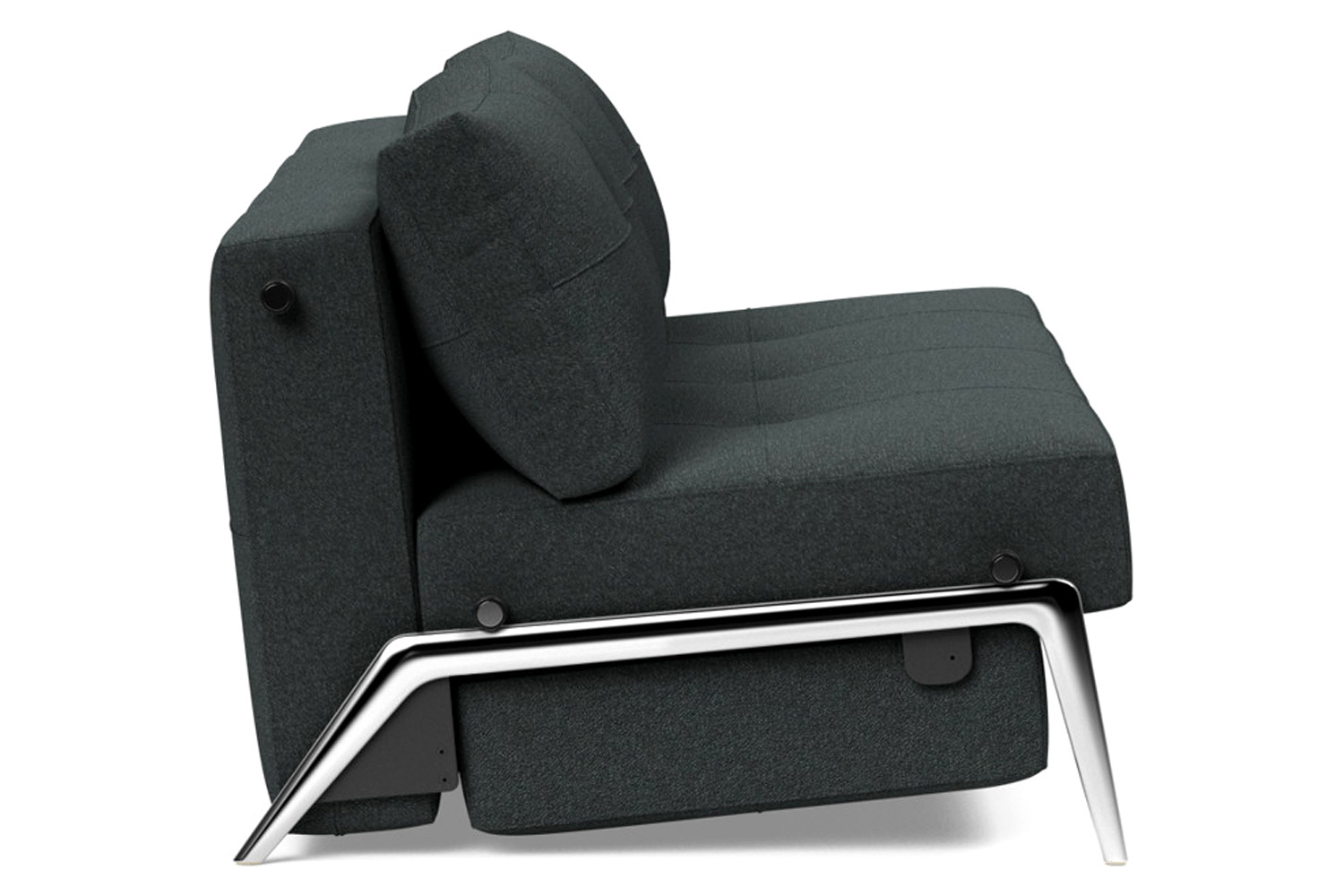 Innovation Living Cubed Queen Size Sofa Bed with Alu Legs - 534 Bouclé Black Raven