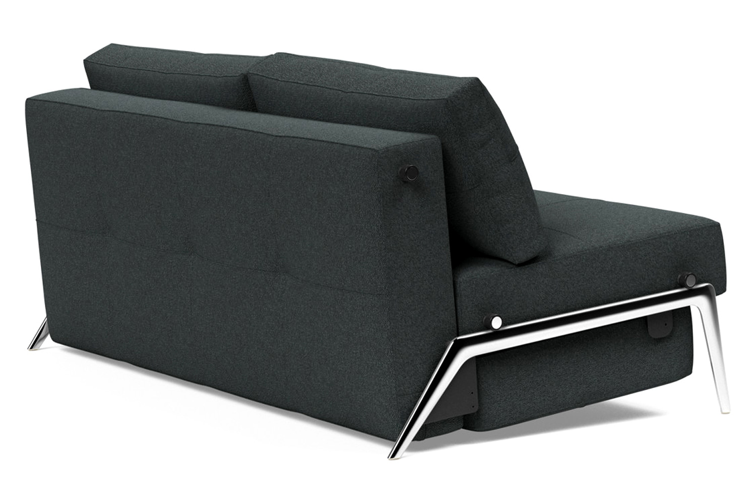 Innovation Living Cubed Queen Size Sofa Bed with Alu Legs - 534 Bouclé Black Raven
