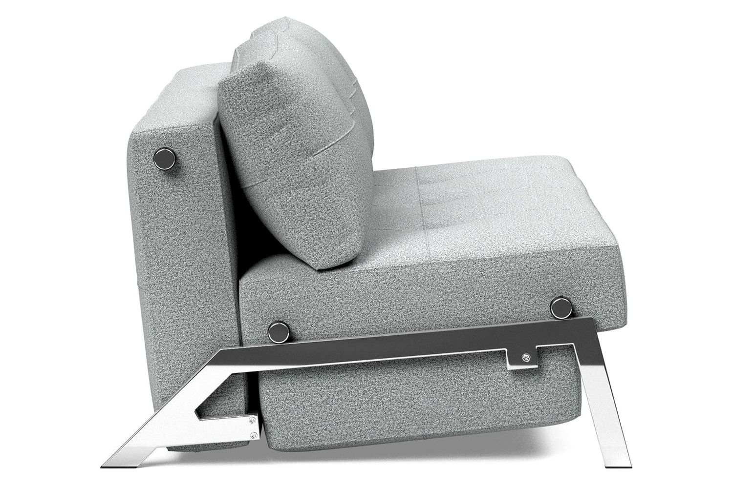Innovation Living Cubed Queen Size Sofa Bed with Chrome Legs - 538 Melange Light Gray