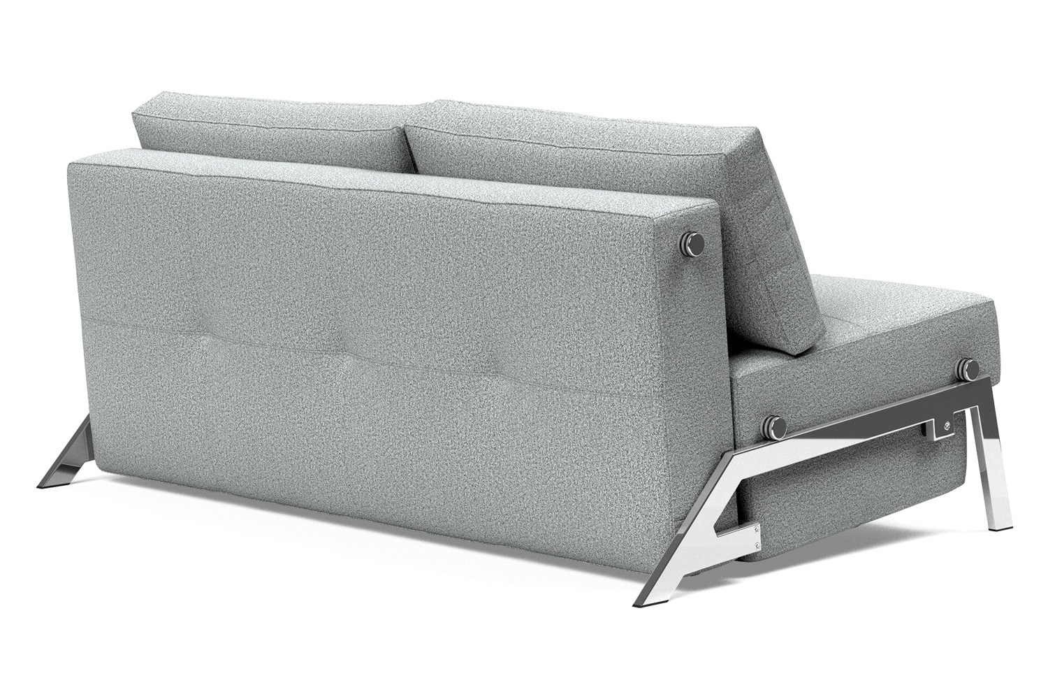 Innovation Living Cubed Queen Size Sofa Bed with Chrome Legs - 538 Melange Light Gray