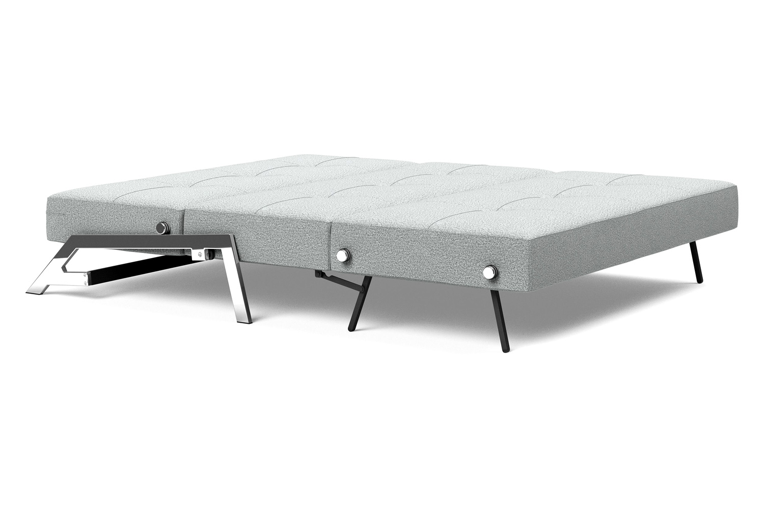 Innovation Living Cubed Queen Size Sofa Bed with Chrome Legs - 538 Melange Light Gray