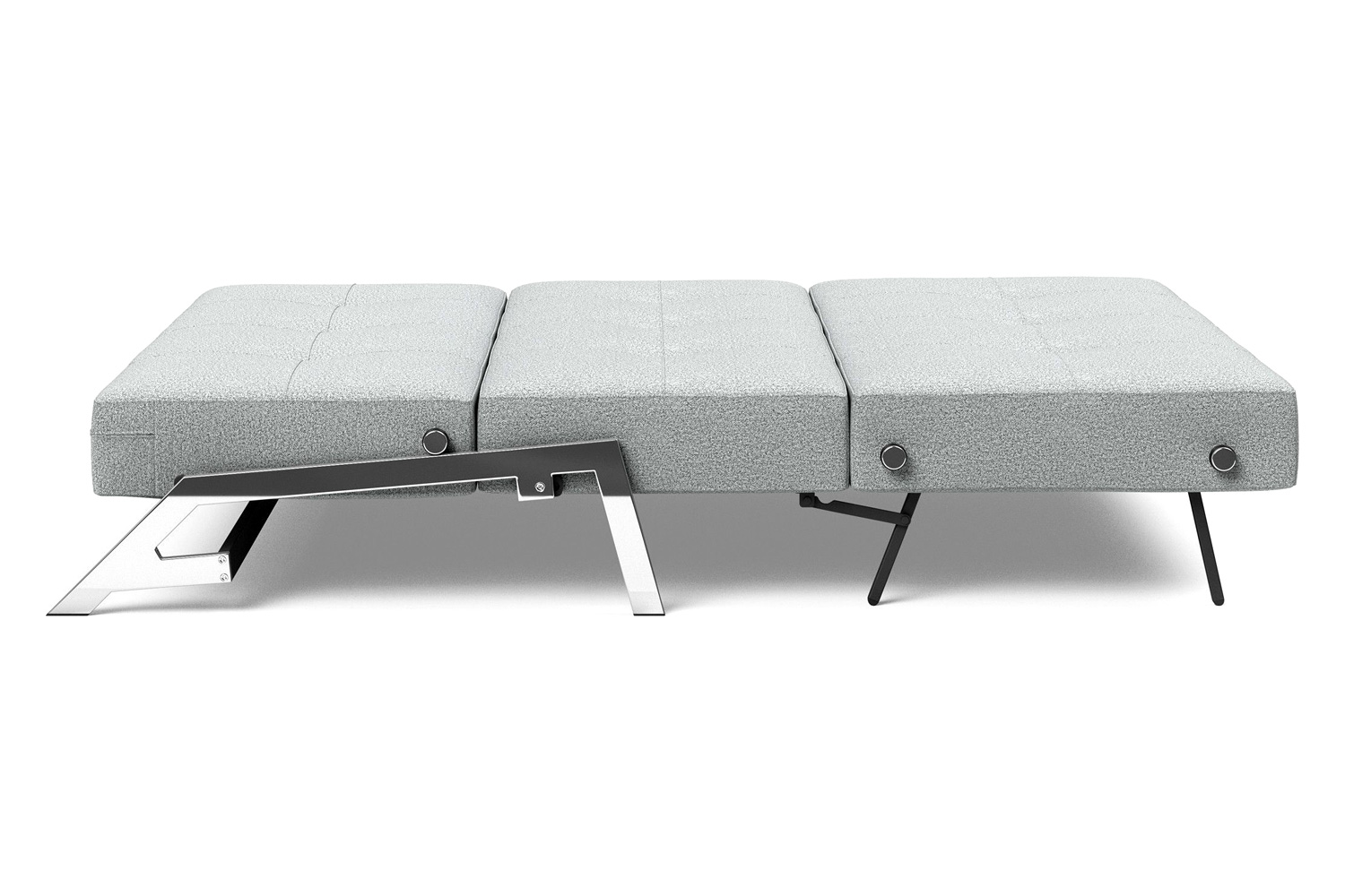 Innovation Living Cubed Queen Size Sofa Bed with Chrome Legs - 538 Melange Light Gray
