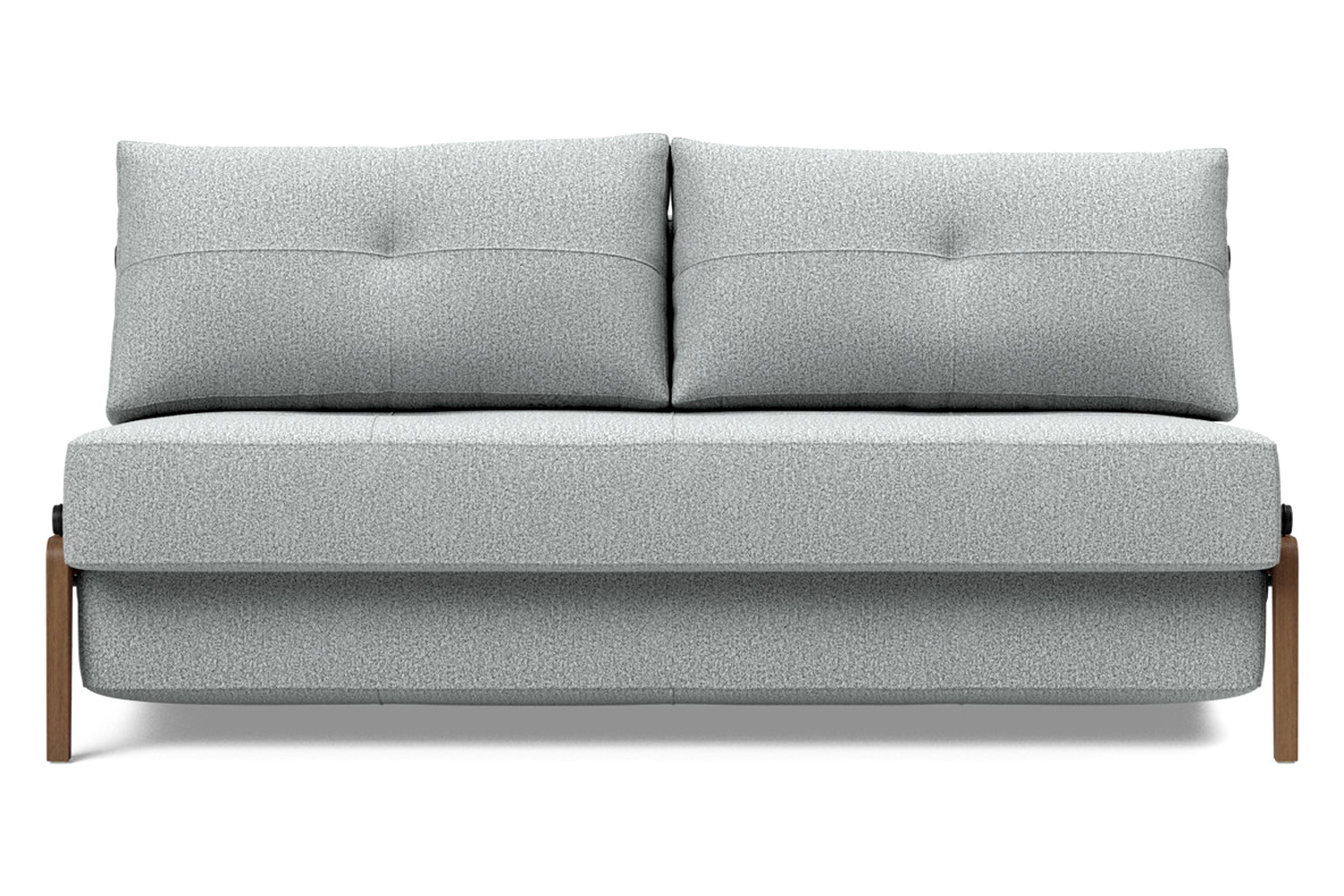 Innovation Living Cubed Queen Size Sofa Bed with Dark Wood Legs - 538 Melange Light Gray