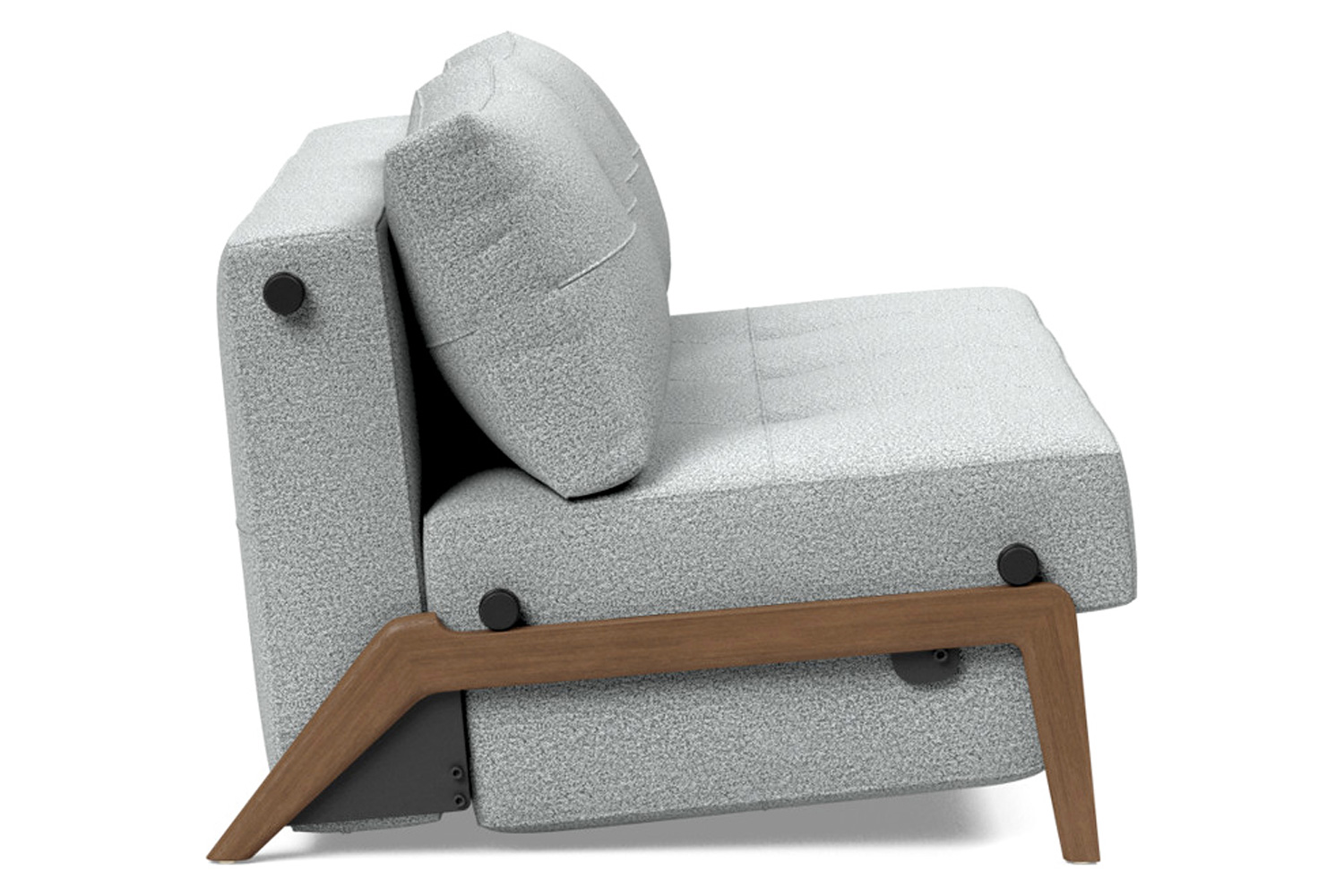 Innovation Living Cubed Queen Size Sofa Bed with Dark Wood Legs - 538 Melange Light Gray