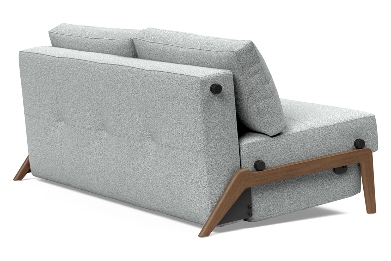 Innovation Living Cubed Queen Size Sofa Bed with Dark Wood Legs - 538 Melange Light Gray