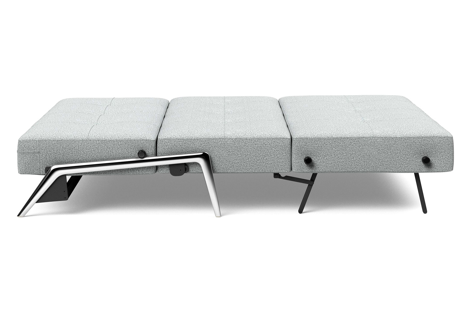 Innovation Living Cubed Queen Size Sofa Bed with Alu Legs - 538 Melange Light Gray