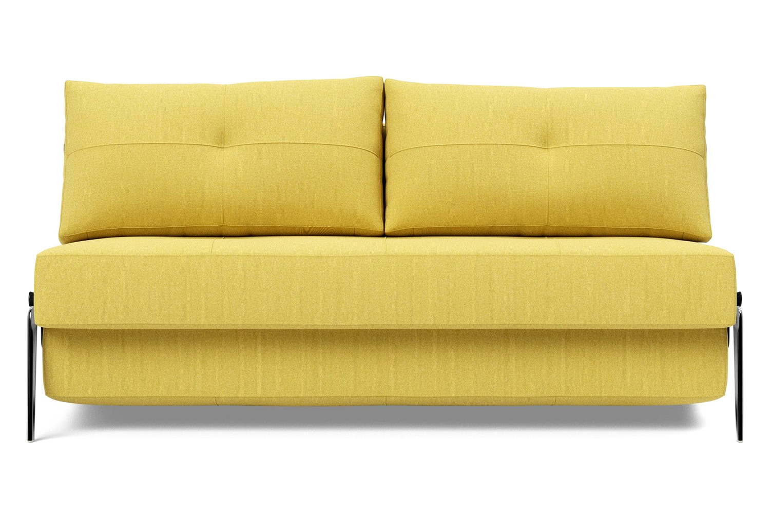 Innovation Living Cubed Queen Size Sofa Bed with Alu Legs - 554 Soft Mustard Flower