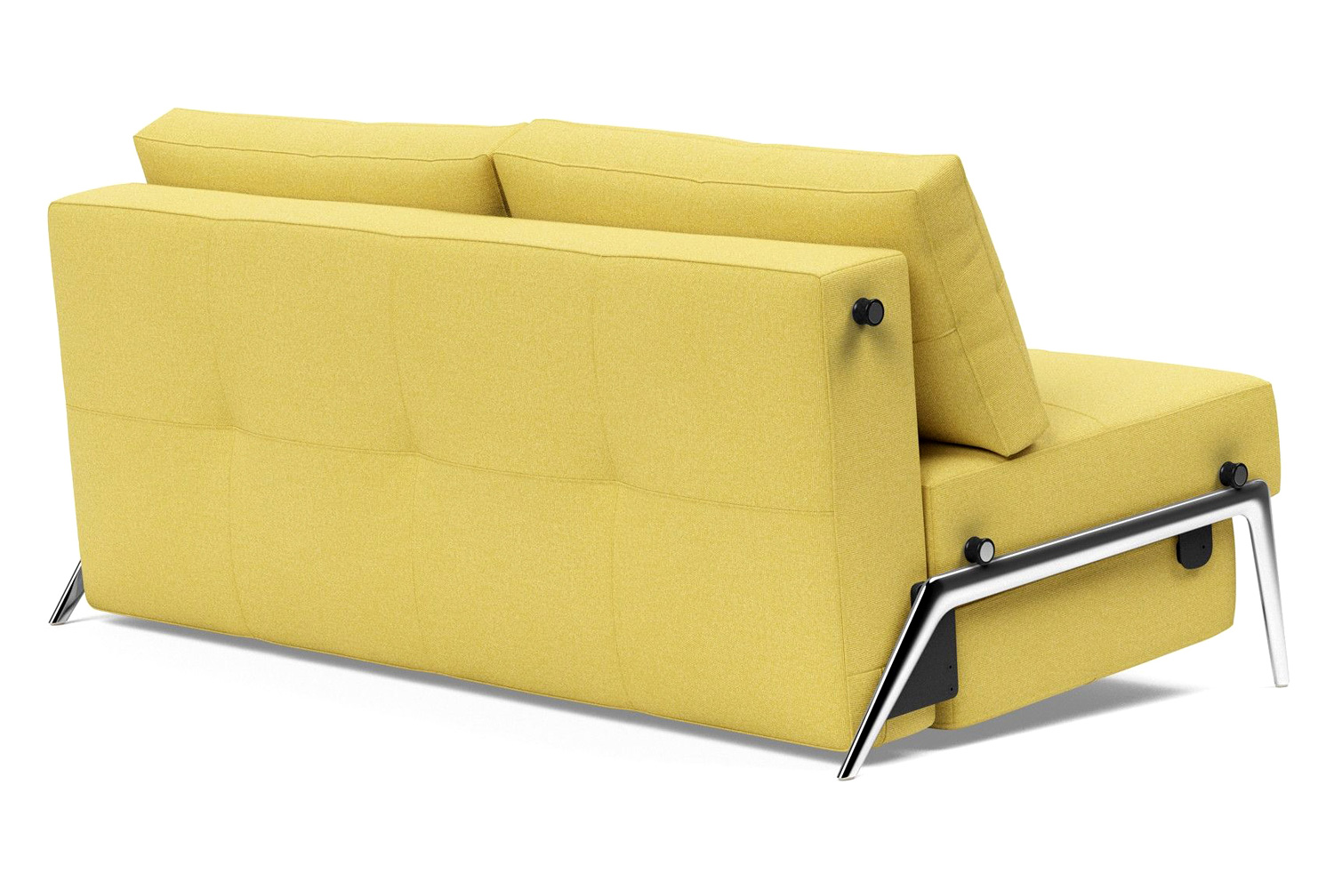 Innovation Living Cubed Queen Size Sofa Bed with Alu Legs - 554 Soft Mustard Flower
