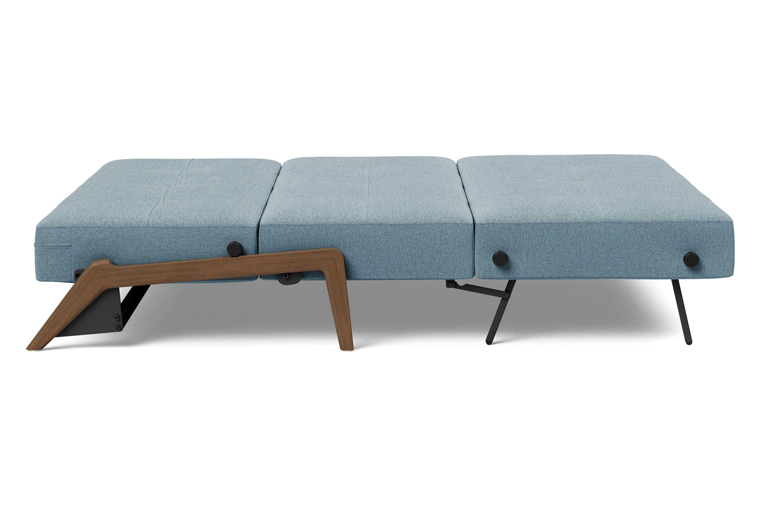 Innovation Living Cubed Queen Size Sofa Bed with Dark Wood Legs - 558 Soft Indigo