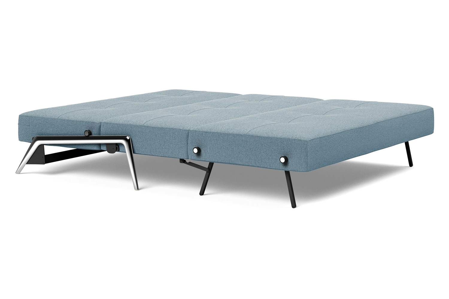 Innovation Living Cubed Queen Size Sofa Bed with Alu Legs - 558 Soft Indigo