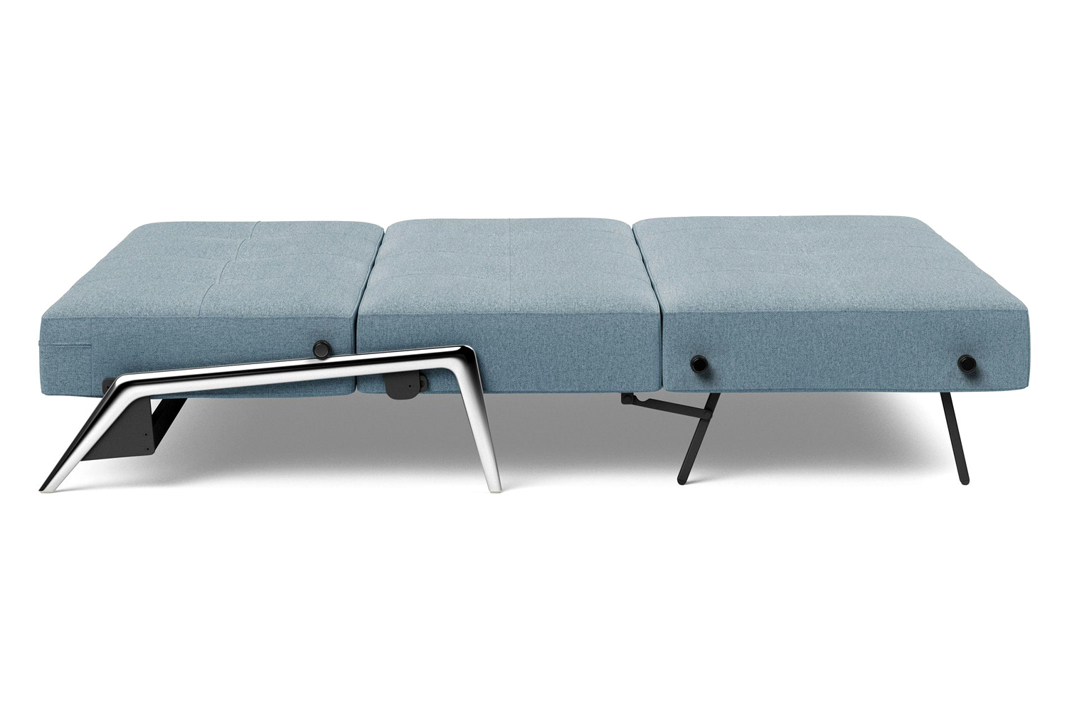 Innovation Living Cubed Queen Size Sofa Bed with Alu Legs - 558 Soft Indigo