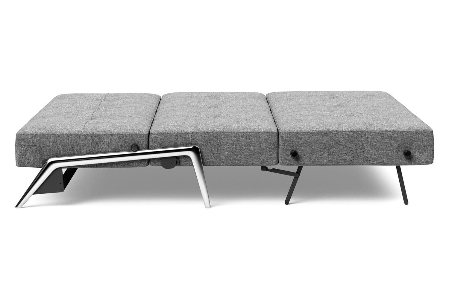 Innovation Living Cubed Queen Size Sofa Bed with Alu Legs - 563 Twist Charcoal