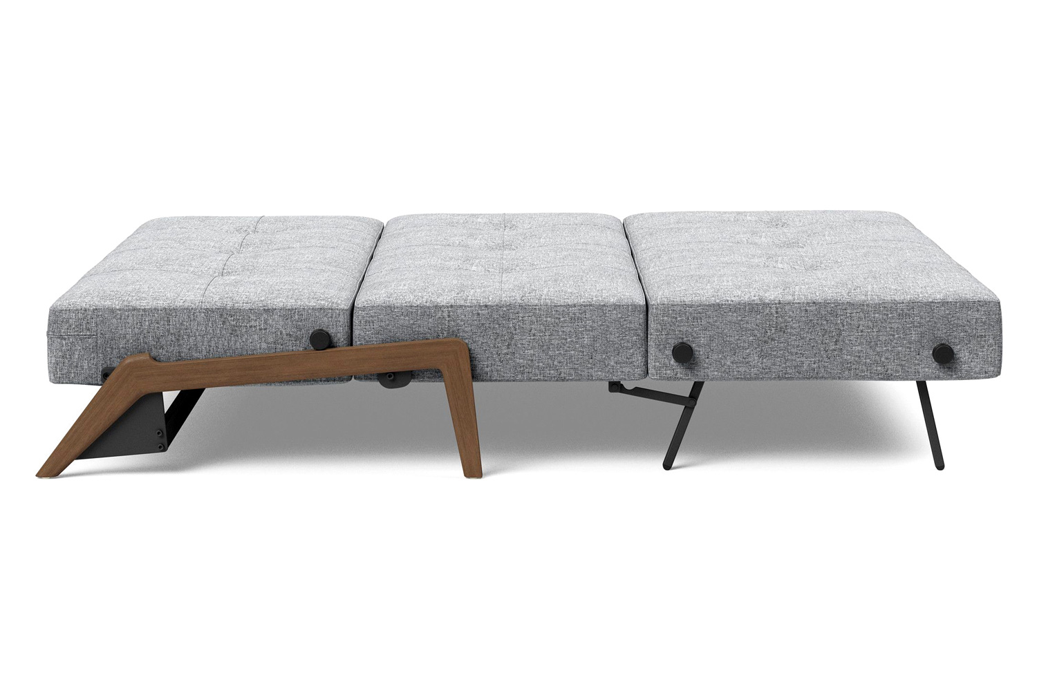 Innovation Living Cubed Queen Size Sofa Bed with Dark Wood Legs - 565 Twist Granite