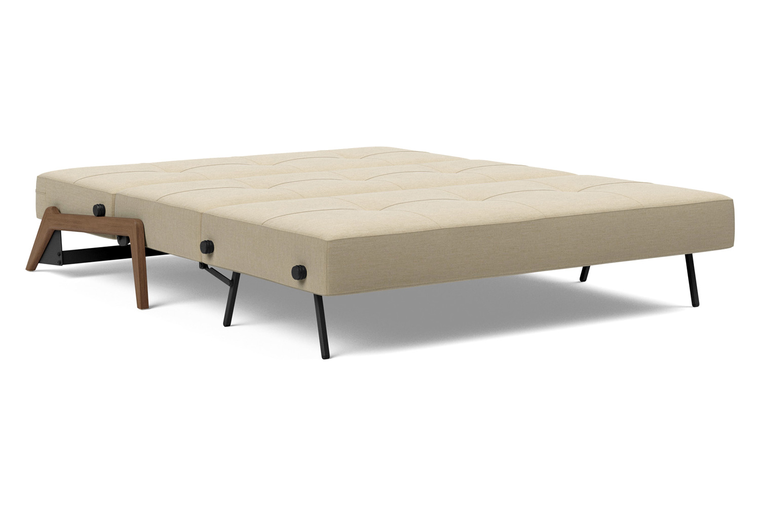 Innovation Living Cubed Queen Size Sofa Bed with Dark Wood Legs - 571 Vivus Dusty Sand