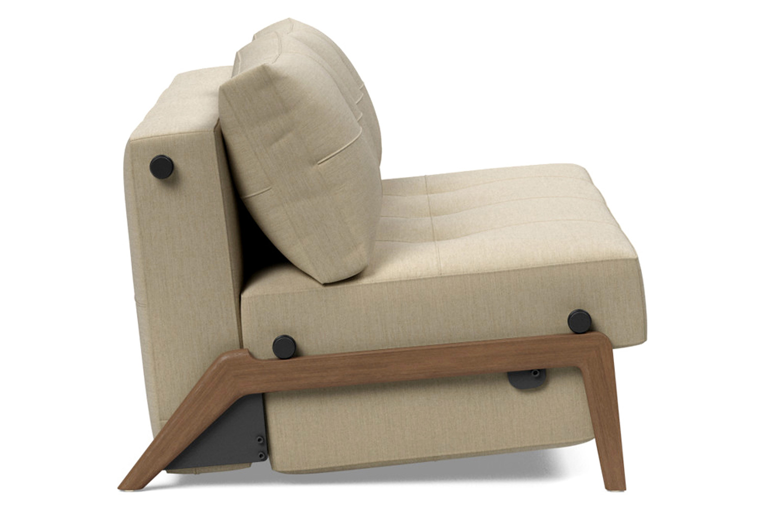 Innovation Living Cubed Queen Size Sofa Bed with Dark Wood Legs - 571 Vivus Dusty Sand