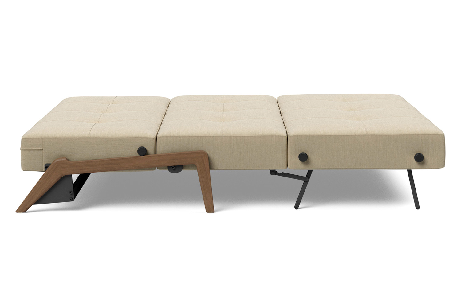 Innovation Living Cubed Queen Size Sofa Bed with Dark Wood Legs - 571 Vivus Dusty Sand