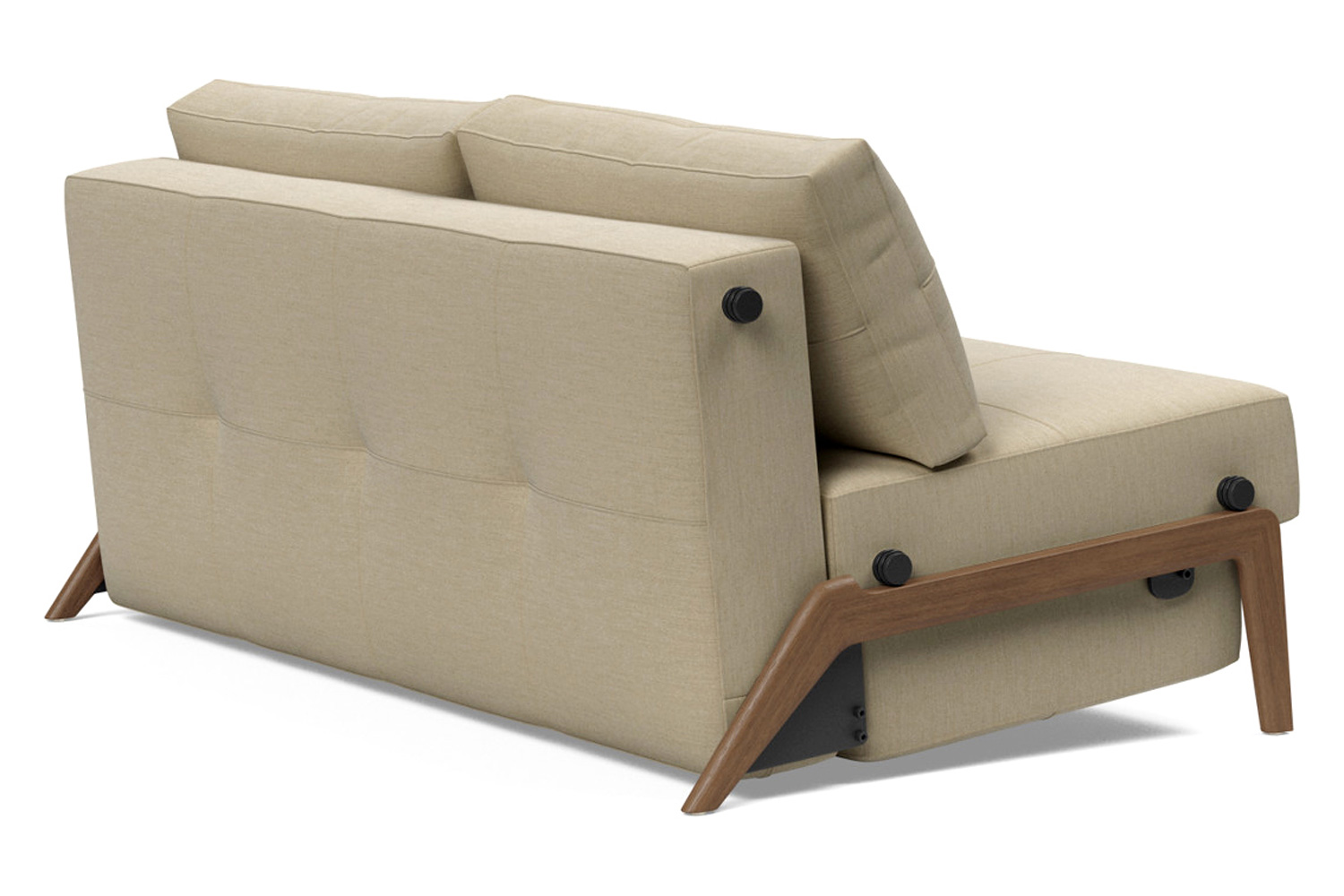 Innovation Living Cubed Queen Size Sofa Bed with Dark Wood Legs - 571 Vivus Dusty Sand