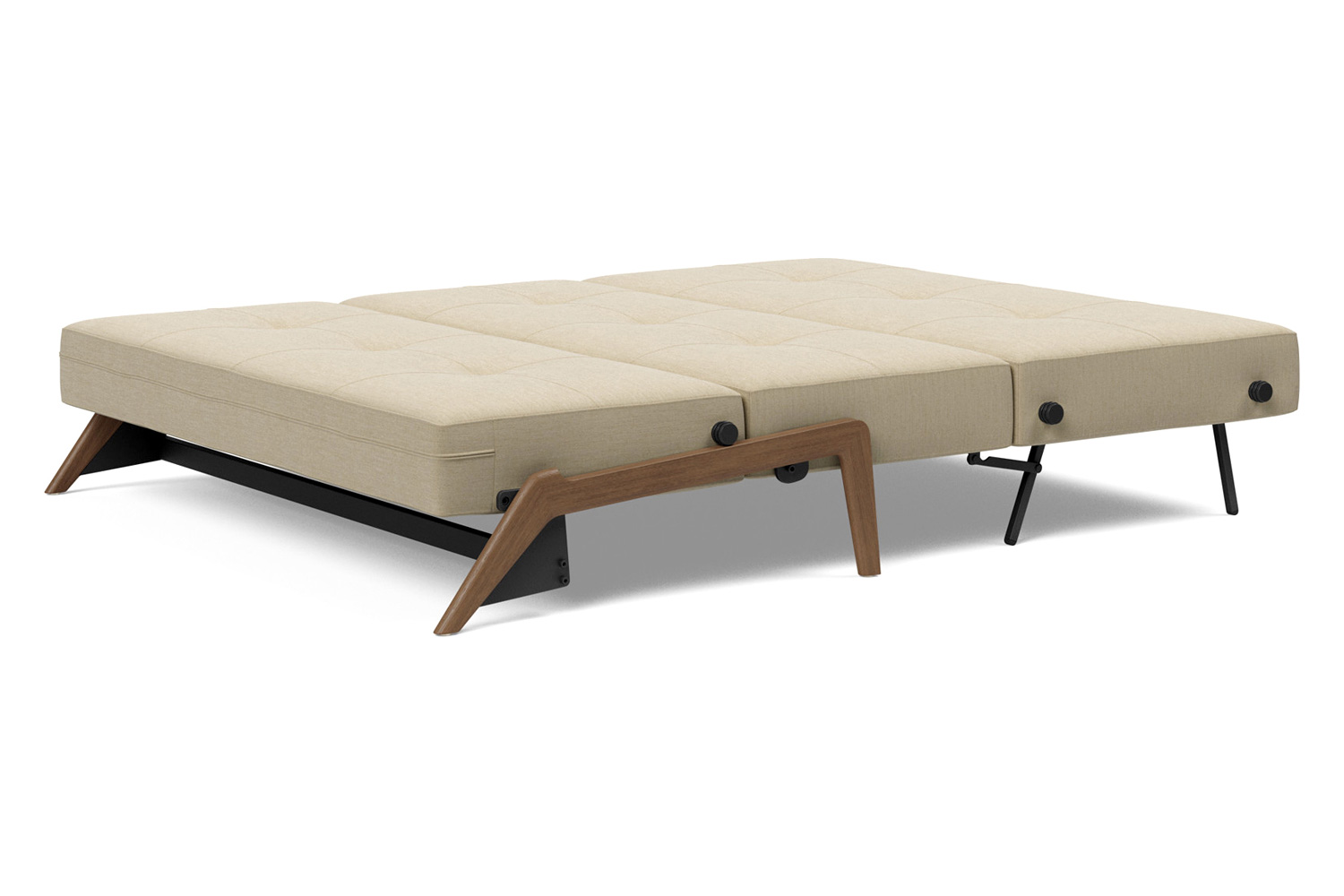 Innovation Living Cubed Queen Size Sofa Bed with Dark Wood Legs - 571 Vivus Dusty Sand