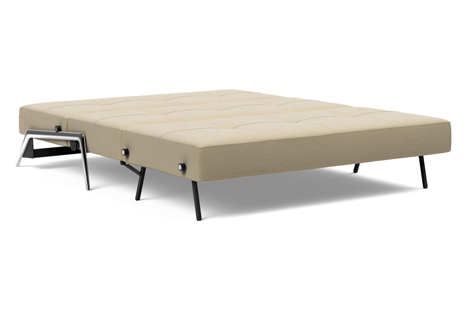 Innovation Living Cubed Queen Size Sofa Bed with Alu Legs - 571 Vivus Dusty Sand