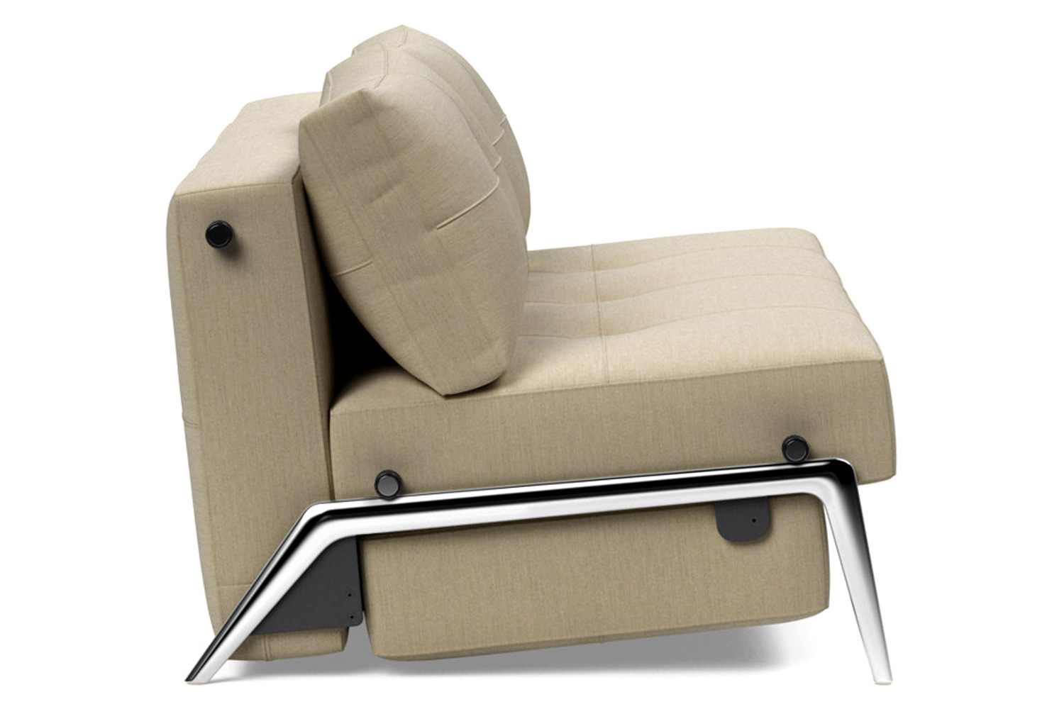 Innovation Living Cubed Queen Size Sofa Bed with Alu Legs - 571 Vivus Dusty Sand