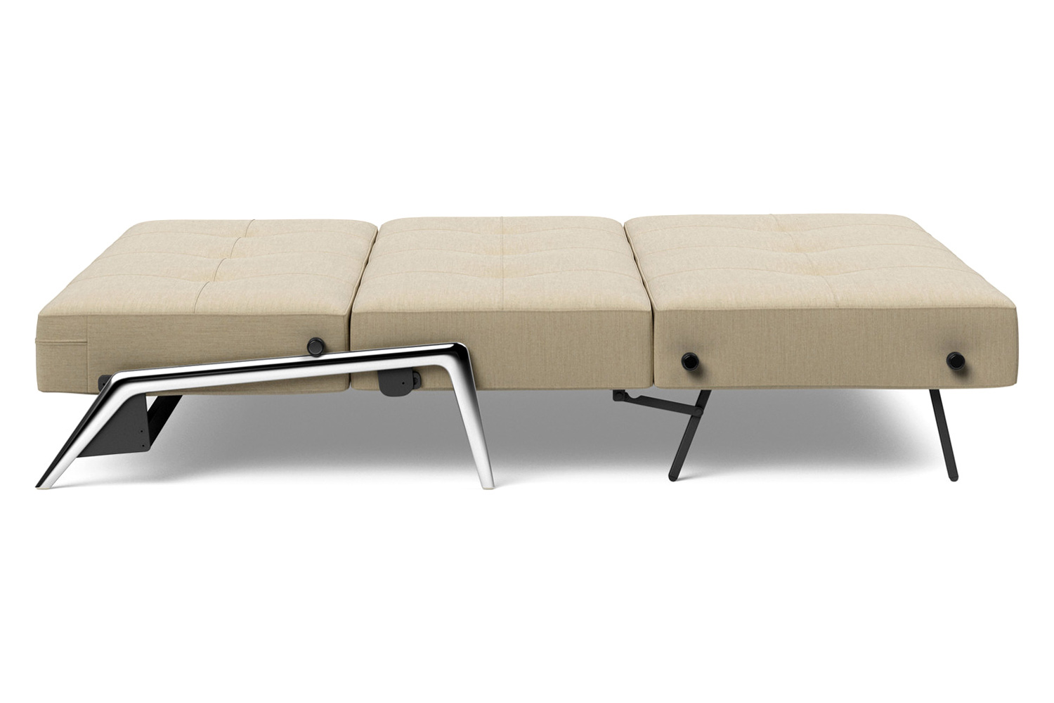 Innovation Living Cubed Queen Size Sofa Bed with Alu Legs - 571 Vivus Dusty Sand