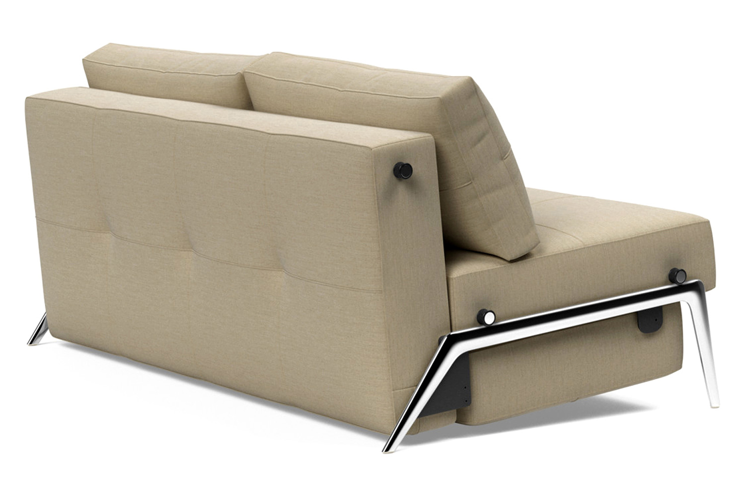 Innovation Living Cubed Queen Size Sofa Bed with Alu Legs - 571 Vivus Dusty Sand
