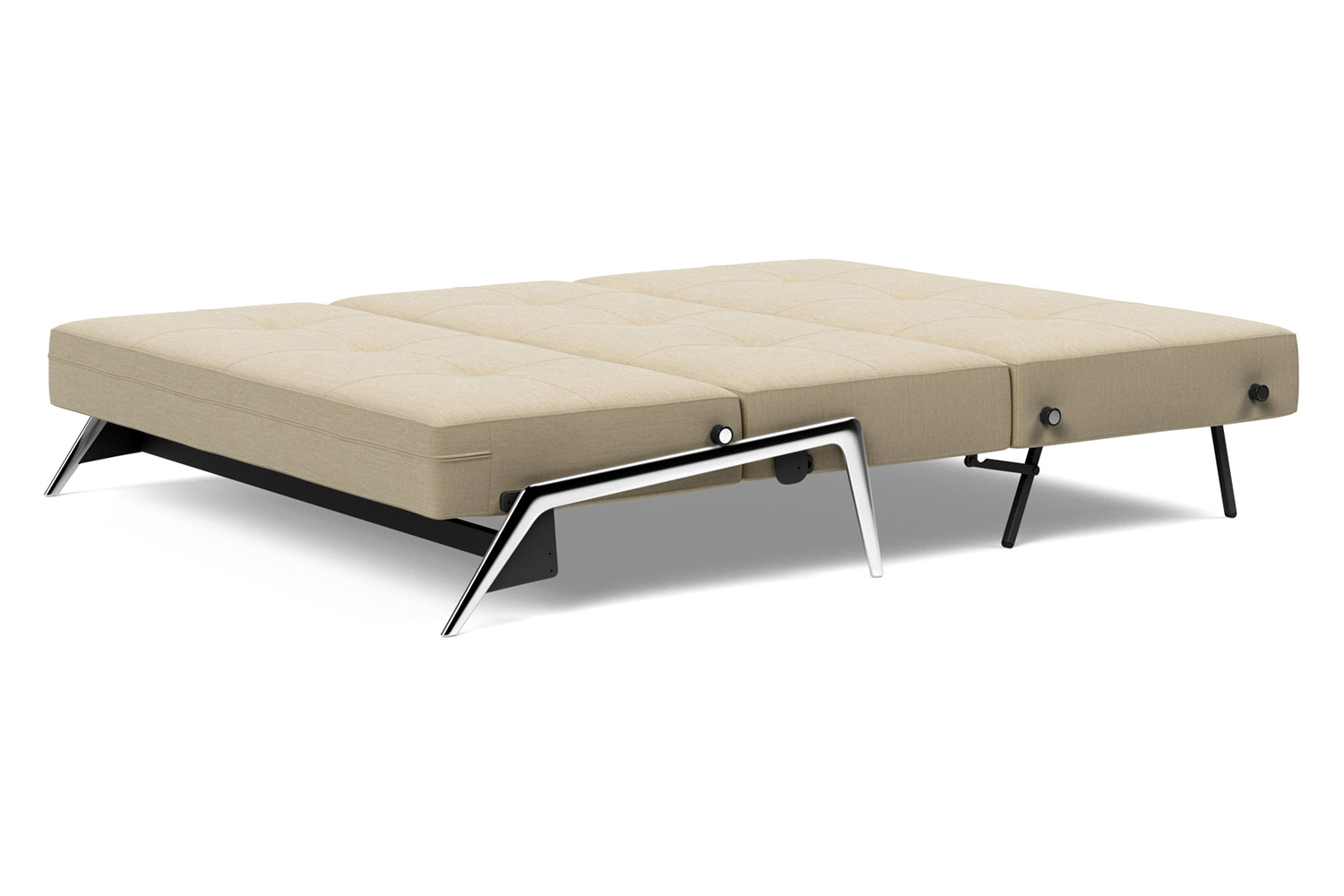 Innovation Living Cubed Queen Size Sofa Bed with Alu Legs - 571 Vivus Dusty Sand