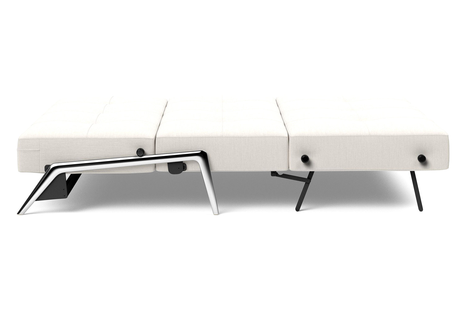 Innovation Living Cubed Queen Size Sofa Bed with Alu Legs - 574 Vivus Dusty Off White