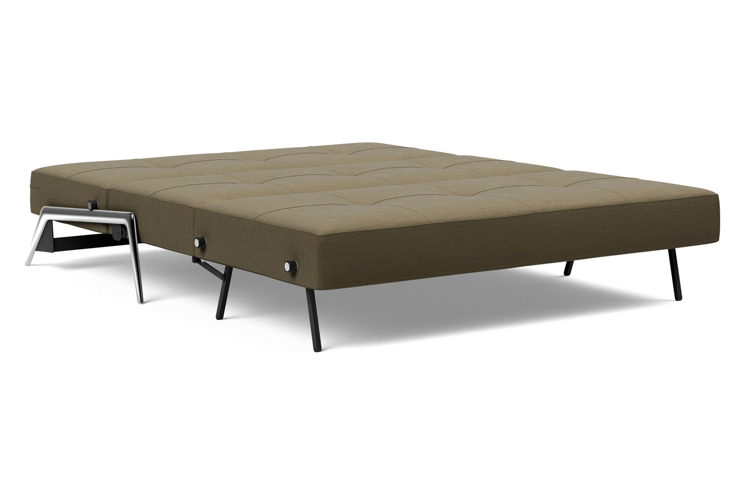 Innovation Living Cubed Queen Size Sofa Bed with Alu Legs - 575 Vivus Dusty Olive