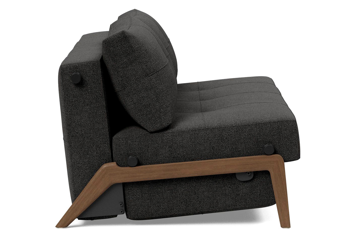 Innovation Living Cubed Queen Size Sofa Bed with Dark Wood Legs - 577 Kenya Dark Gray