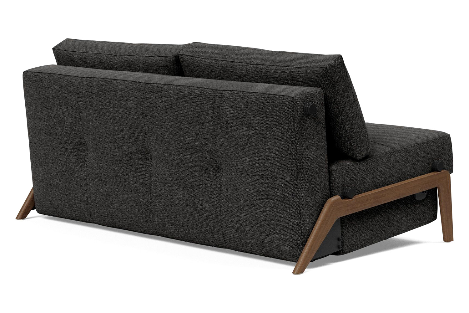 Innovation Living Cubed Queen Size Sofa Bed with Dark Wood Legs - 577 Kenya Dark Gray