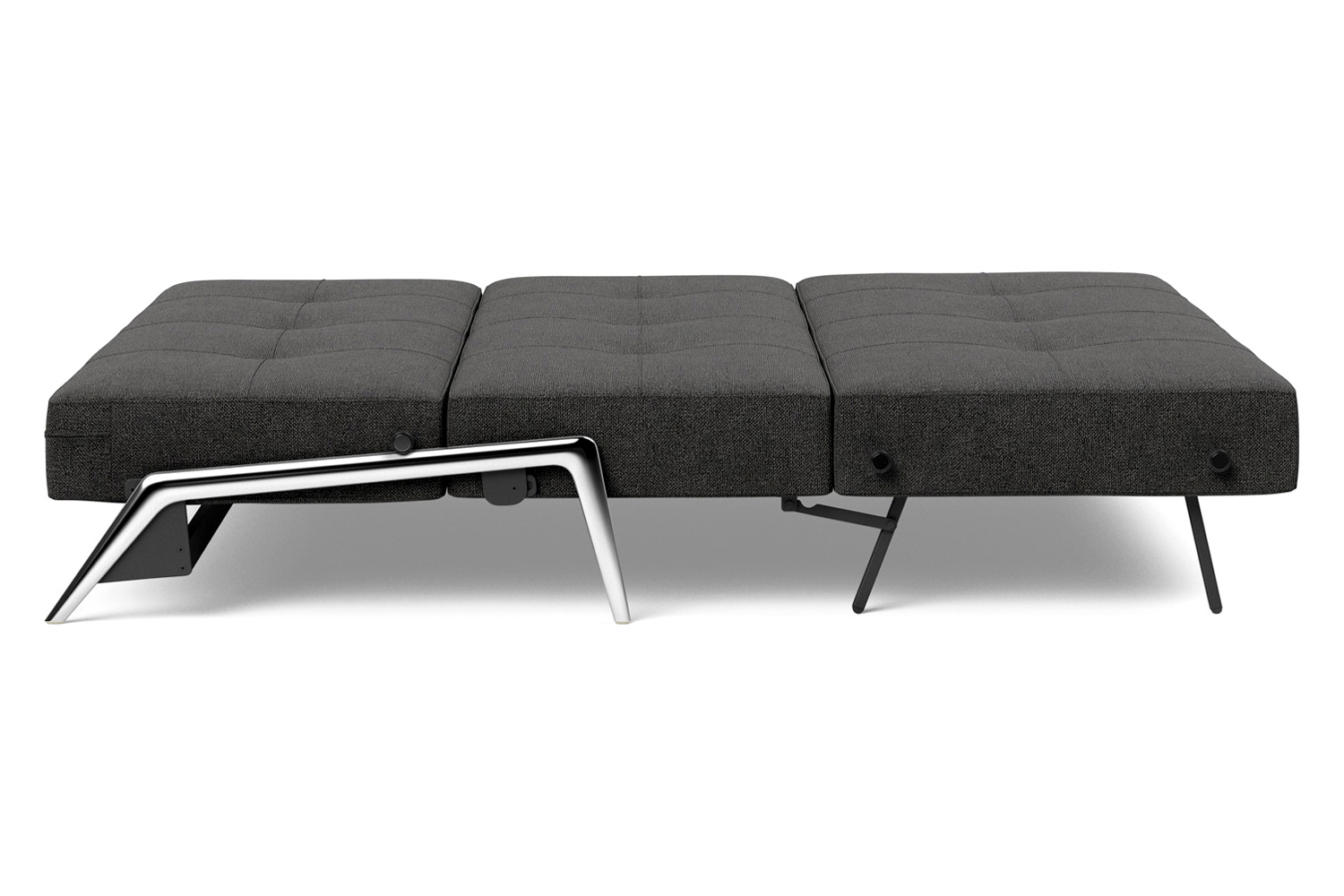 Innovation Living Cubed Queen Size Sofa Bed with Alu Legs - 577 Kenya Dark Gray
