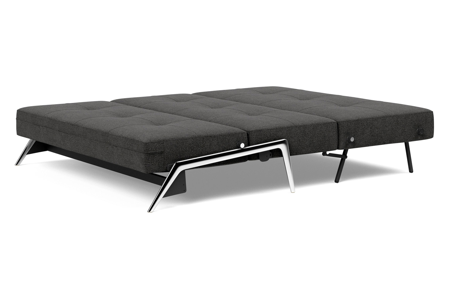 Innovation Living Cubed Queen Size Sofa Bed with Alu Legs - 577 Kenya Dark Gray