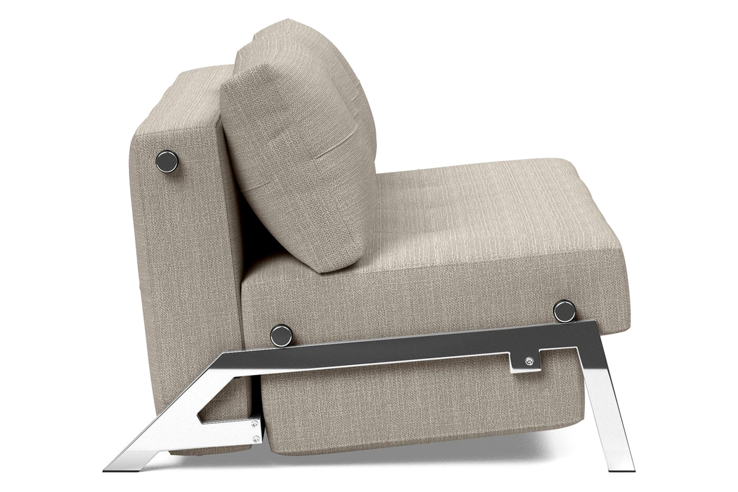 Innovation Living Cubed Queen Size Sofa Bed with Chrome Legs - 579 Kenya Gravel