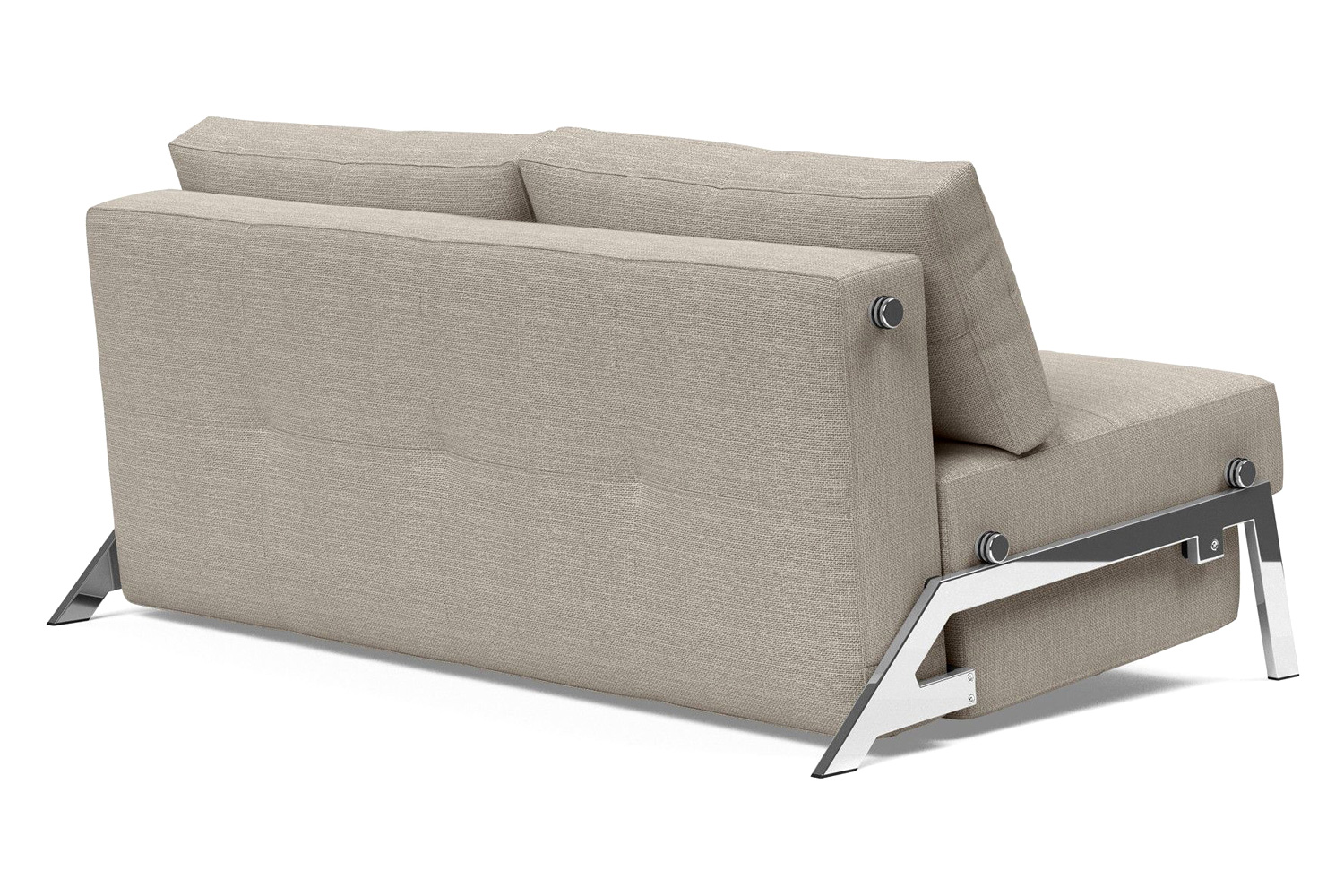 Innovation Living Cubed Queen Size Sofa Bed with Chrome Legs - 579 Kenya Gravel