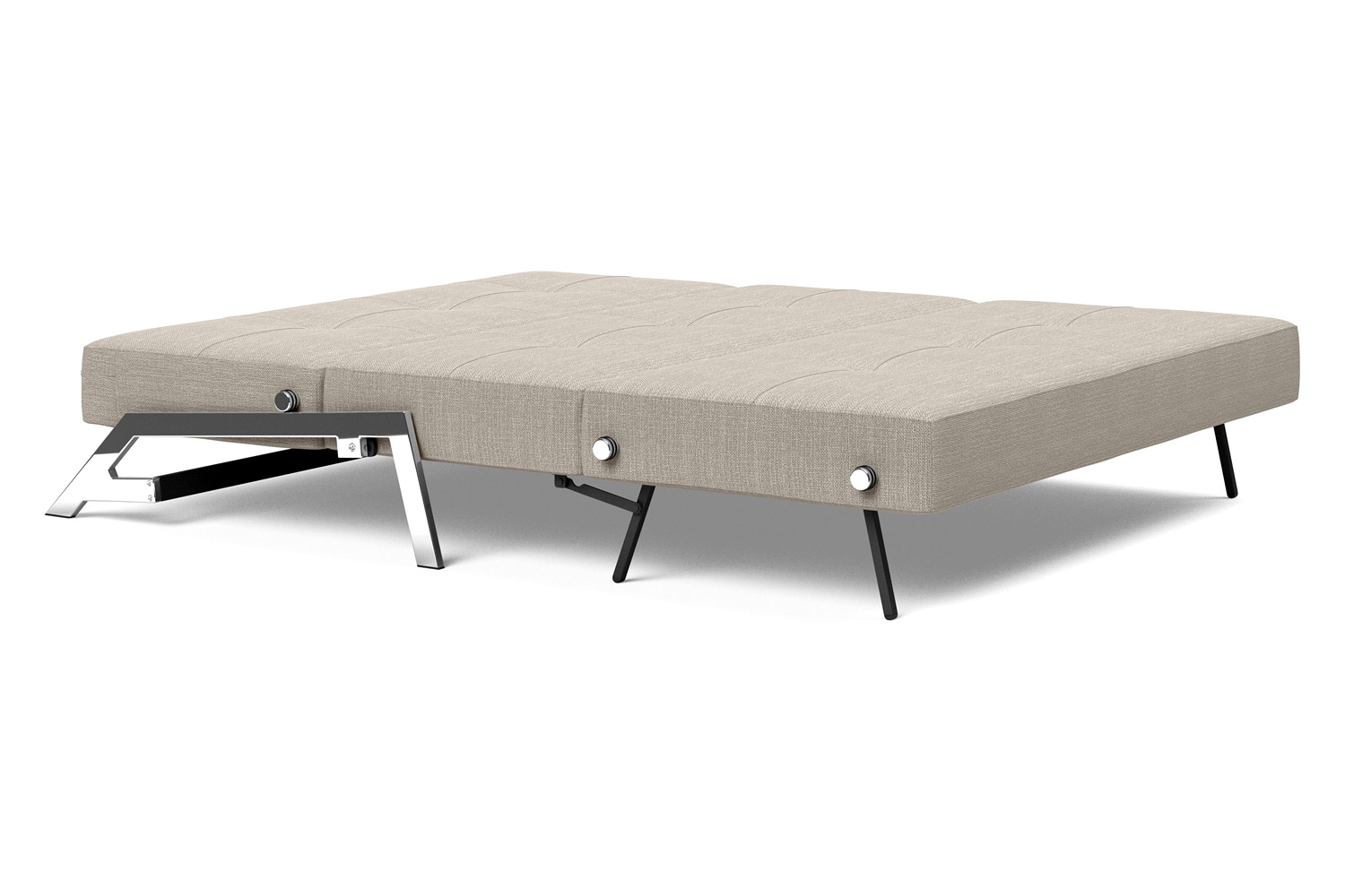 Innovation Living Cubed Queen Size Sofa Bed with Chrome Legs - 579 Kenya Gravel