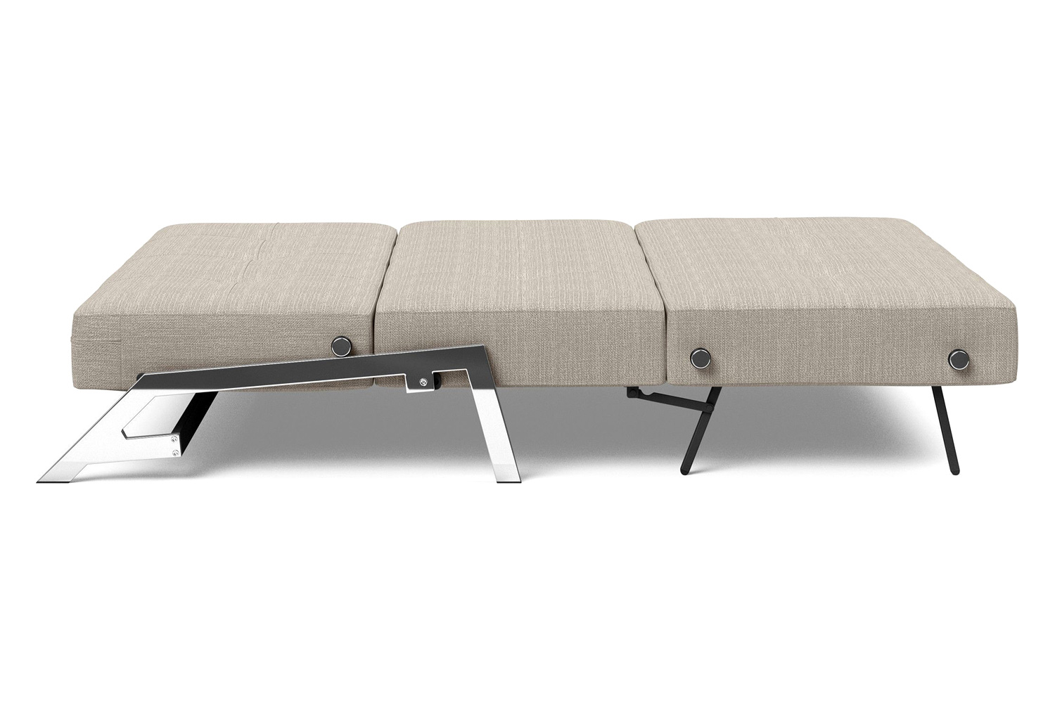 Innovation Living Cubed Queen Size Sofa Bed with Chrome Legs - 579 Kenya Gravel