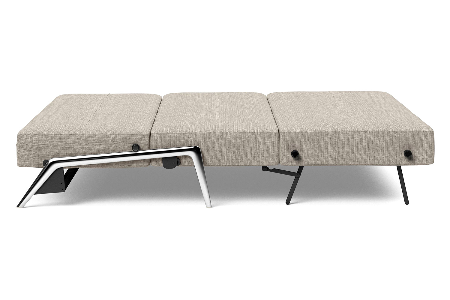 Innovation Living Cubed Queen Size Sofa Bed with Alu Legs - 579 Kenya Gravel