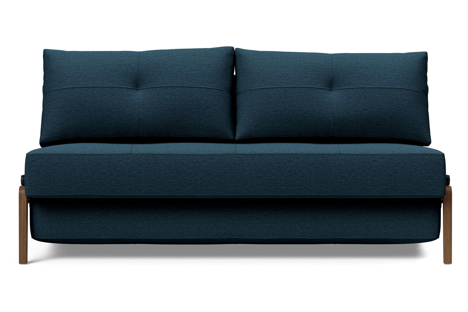 Innovation Living Cubed Queen Size Sofa Bed with Dark Wood Legs - 580 Argus Navy Blue
