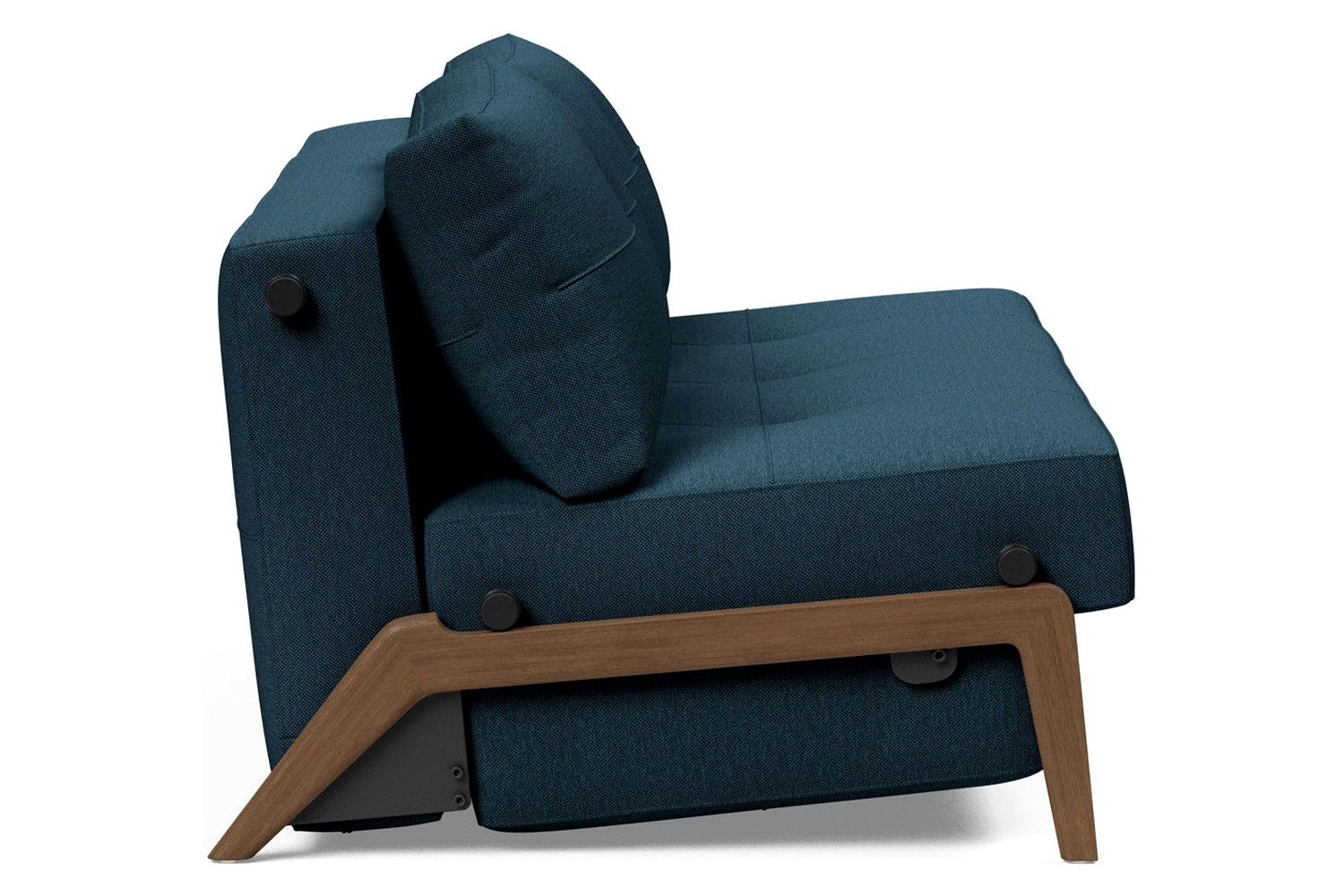Innovation Living Cubed Queen Size Sofa Bed with Dark Wood Legs - 580 Argus Navy Blue