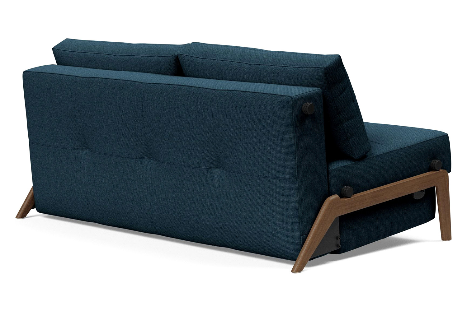 Innovation Living Cubed Queen Size Sofa Bed with Dark Wood Legs - 580 Argus Navy Blue