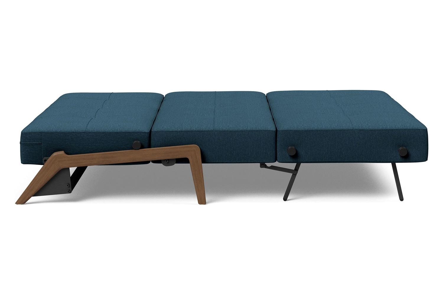 Innovation Living Cubed Queen Size Sofa Bed with Dark Wood Legs - 580 Argus Navy Blue