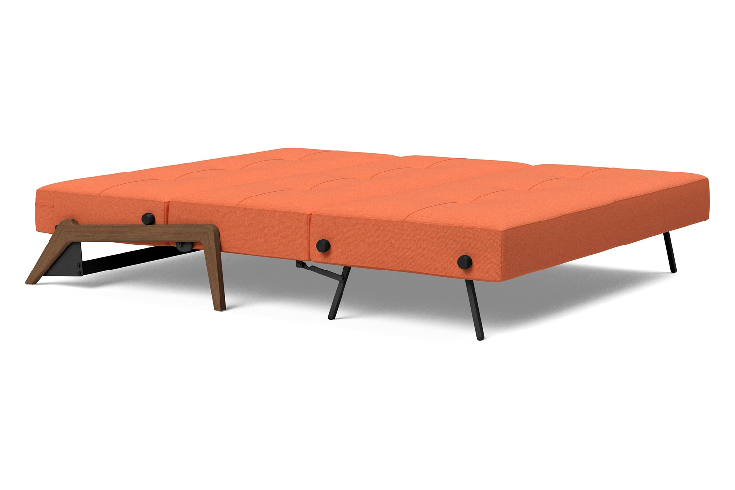 Innovation Living Cubed Queen Size Sofa Bed with Dark Wood Legs - 581 Argus Rust