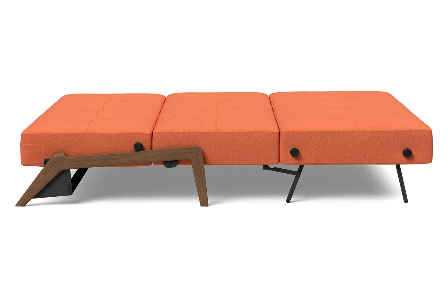 Innovation Living Cubed Queen Size Sofa Bed with Dark Wood Legs - 581 Argus Rust